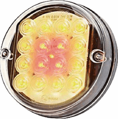 Pièces agricoles - Eclairage - Feu arrière multifonction LED, rond, 12-24V, Ø 115mm, 5 fiches, Kramp