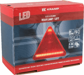 Pièces agricoles - Eclairage - Feu arrière LED gauche triangulaire, 12-24V, 163x144x38.8mm, 5-fiches, Kramp
