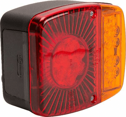 Pièces agricoles - Eclairage - Feu arrière multifonction LED carré, 12-24V, 121x101x56mm, 5-fiches, Kramp
