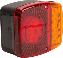 Pièces agricoles - Eclairage - Feu arrière multifonction LED carré, 12-24V, 121x101x56mm, 5-fiches, Kramp