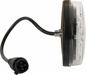 Pièces agricoles - Eclairage - Feu arrière multifonction LED, rond, 12-24V, Ø 115mm, 5 fiches, Kramp