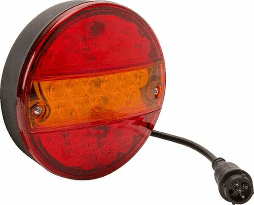 Pièces agricoles - Eclairage - Feu multifonction arrière LED rond 12V 5 poles Ø 142mm, Kramp