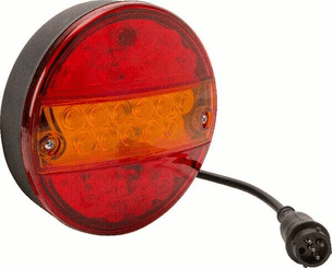 Pièces agricoles - Eclairage - Feu multifonction arrière LED rond 12V 5 poles Ø 142mm, Kramp