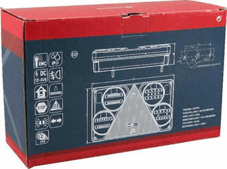 Pièces agricoles - Eclairage - Feu arrière LED rectangle gauche12-24V, 232x142x59mm, 5-fiches, Kramp