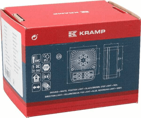 Pièces agricoles - Eclairage - Feu arrière multifonction LED carré, 12-24V, 121x101x56mm, 5-fiches, Kramp