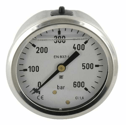 Pièces agricoles - Hydraulique - Manomètre Ø63 0-600bar ¼" ar.