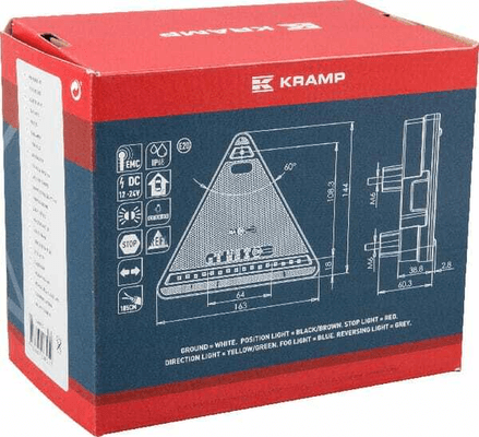 Pièces agricoles - Eclairage - Feu arrière LED triangle gauche, 12-24V, 163x144x38.8mm, Kramp