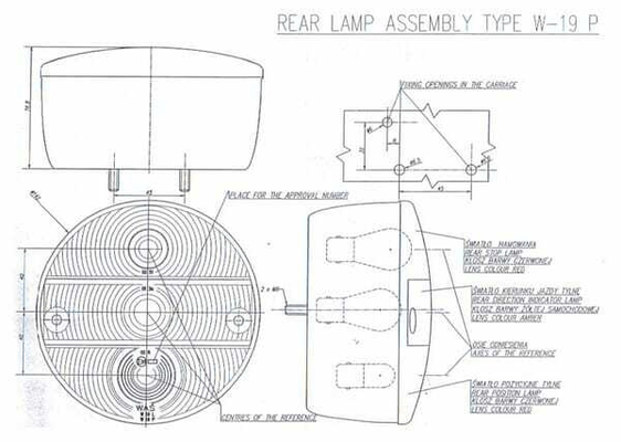 Pièces agricoles - Eclairage - Feu multifonction arrière LED rond 12V 5 poles Ø 142mm, Kramp