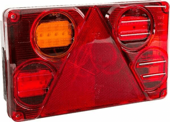Pièces agricoles - Eclairage - Feu arrière LED rectangle gauche12-24V, 232x142x59mm, 5-fiches, Kramp