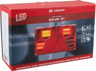 Pièces agricoles - Eclairage - Feu arrière LED rectangle gauche12-24V, 232x142x59mm, 5-fiches, Kramp
