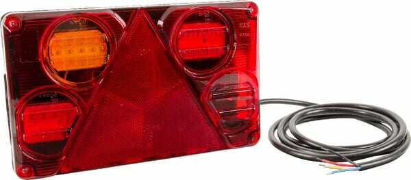 Pièces agricoles - Eclairage - Feu arrière LED rectangle gauche 12-24V, 232x142x59mm, Kramp