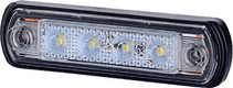 Feu de gabarit LED, 0.5/1W, rectangulaire, 12/24V, blanc, 82x31x15mm, 4 LED's, gopart