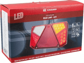 Pièces agricoles - Eclairage - Feu arrière LED rectangle gauche 12-24V, 242x134x36.5mm, 7-fiches, Kramp
