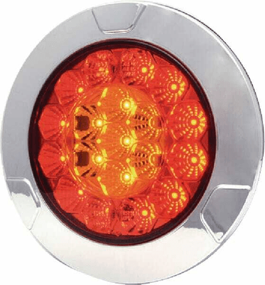 Pièces agricoles - Eclairage - Feu arrière multifonction LED, rond, 12-24V, Ø 152mm, 5 fiches, Kramp