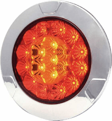Pièces agricoles - Eclairage - Feu arrière multifonction LED, rond, 12-24V, Ø 152mm, 5 fiches, Kramp