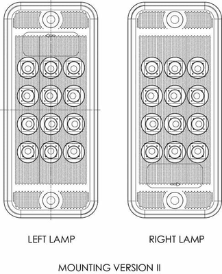 Pièces agricoles - Eclairage - Feu arrière multifonction LED rectangle universel, 12-24V, 107.4x46.7x23mm, Kramp