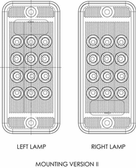 Pièces agricoles - Eclairage - Feu arrière multifonction LED rectangle universel, 12-24V, 107.4x46.7x23mm, Kramp