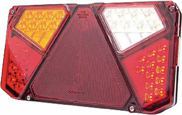Pièces agricoles - Eclairage - Feu arrière LED rectangle gauche 12-24V, 242x134x36.5mm, 7-fiches, Kramp