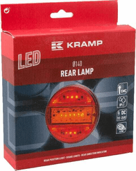 Pièces agricoles - Eclairage - Feu arrière multifonction LED, rond, 12-24V, Ø 140mm, 5 fiches, Kramp