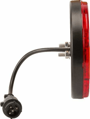 Pièces agricoles - Eclairage - Feu arrière multifonction LED, rond, 12-24V, Ø 140mm, 5 fiches, Kramp
