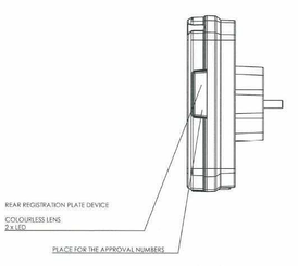 Pièces agricoles - Eclairage - Feu arrière LED rectangle gauche 12-24V, 242x134x36.5mm, 7-fiches, Kramp