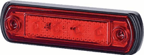 Feu de gabarit LED, 0.5/1W, rectangulaire, 12/24V, rouge, 82x31x15mm, 4 LED's, gopart