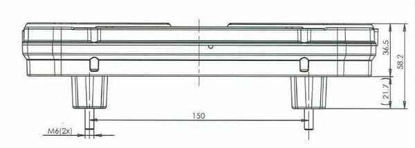 Pièces agricoles - Eclairage - Feu arrière LED rectangle gauche 12-24V, 242x134x36.5mm, 7-fiches, Kramp