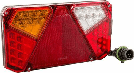 Pièces agricoles - Eclairage - Feu arrière LED rectangle gauche 12-24V, 242x134x36.5mm, 7-fiches, Kramp