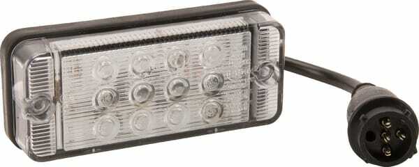 Pièces agricoles - Eclairage - Feu arrière multifonction LED, rectangulaire, 12-24V, 107.4x46.7x23mm, 5 fiches, Kramp