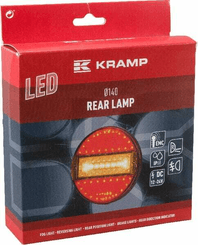 Pièces agricoles - Eclairage - Feu arrière multifonction LED, rond, 12-24V, Ø 140mm, Kramp