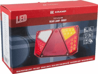 Pièces agricoles - Eclairage - Feu arrière LED rectangulaire droit, 12-24V, 242x134x36.5mm, 7 fiches Kramp