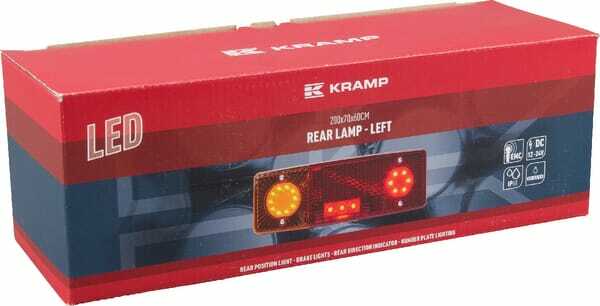 Pièces agricoles - Eclairage - Feu arrière LED rectangle gauche 12-24V, 287.5x100.5x65mm, Kramp