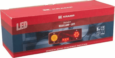 Pièces agricoles - Eclairage - Feu arrière LED rectangle gauche 12-24V, 287.5x100.5x65mm, Kramp