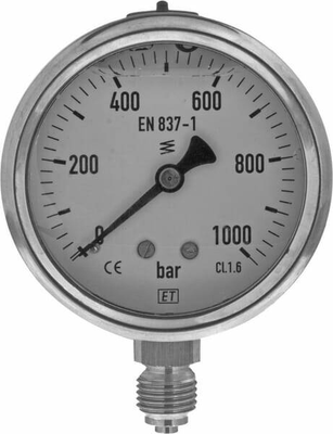 Pièces agricoles - Hydraulique - Manomètre Ø63 0-1000 ¼"