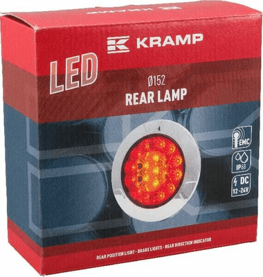 Pièces agricoles - Eclairage - Feu arrière multifonction LED, rond, 12-24V, Ø 152mm, Kramp