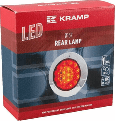 Pièces agricoles - Eclairage - Feu arrière multifonction LED, rond, 12-24V, Ø 152mm, Kramp