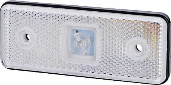 Pièces agricoles - Eclairage - Feu de gabarit LED, 0.4/0.7W, rectangulaire, 12/24V, blanc, 112x45x11mm, 1 LED, gopart