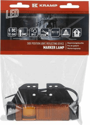 Pièces agricoles - Eclairage - Feu de gabarit LED, rectangulaire, 12-24V, 130x32x20.5mm, Kramp