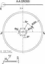 Pièces agricoles - Travail du sol - Disque plat 350x3,5mm