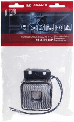 Pièces agricoles - Eclairage - Feu de gabarit LED, carré, 12-24V, 65x65x28mm, Kramp