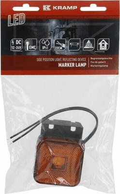 Pièces agricoles - Eclairage - Feu de gabarit LED, carré, 12-24V, 65x65x28mm, Kramp