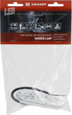 Pièces agricoles - Eclairage - Feu de gabarit LED, rectangulaire, 12-24V, 114x40x25mm, Kramp