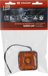 Pièces agricoles - Eclairage - Feu de gabarit LED, carré, 12-24V, 65x65x28mm, Kramp
