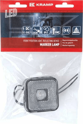 Pièces agricoles - Eclairage - Feu de gabarit LED, carré, 12-24V, 65x65x28mm, Kramp