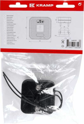 Pièces agricoles - Eclairage - Feu de gabarit LED, carré, 12-24V, 65x65x28mm, Kramp