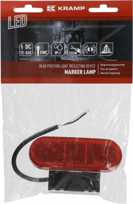 Pièces agricoles - Eclairage - Feu de gabarit LED, rectangulaire, 12-24V, 114x40x25mm, Kramp