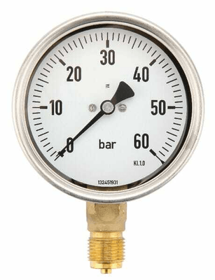 Pièces agricoles - Hydraulique - Manomètre Ø100 0-60bar ½" unte