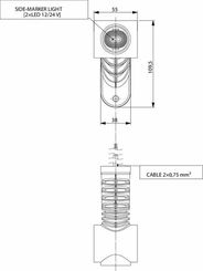 Pièces agricoles - Eclairage - Feu de gabarit LED, 0,7/1,4W, 12-24V, blanc/orange/rouge, 110x55x125mm, 3 LED, Kramp