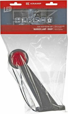 Pièces agricoles - Eclairage - Feu de gabarit LED, 12-24V, 190x164x48.6mm, Kramp