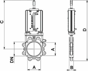 Pièces agricoles - Hydraulique - Vanne à guillotine 6" standard. CASIER BiDi Battioni Pagani
